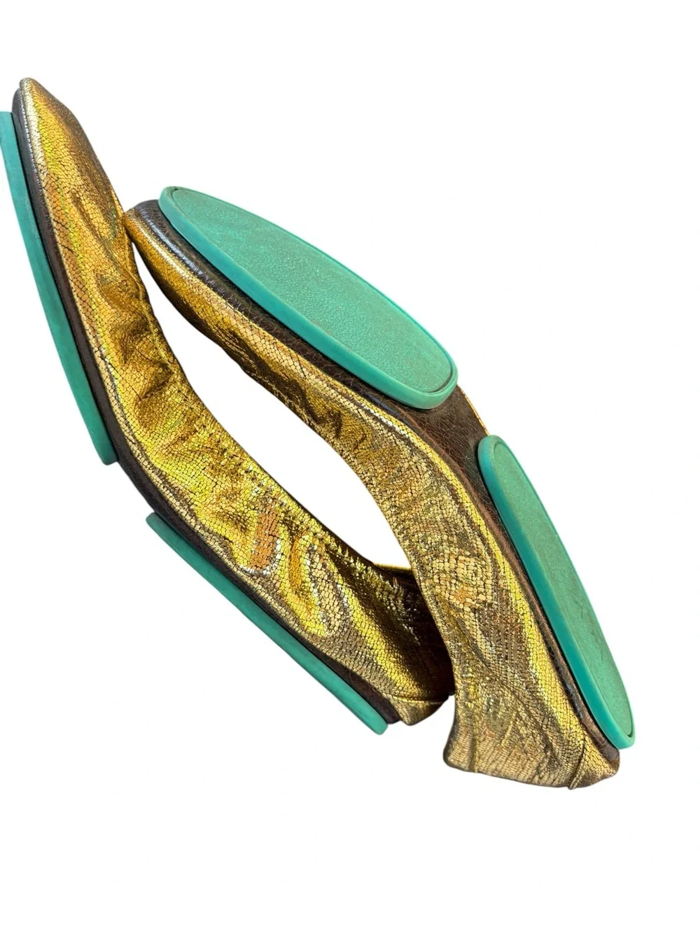 Rare Black Friday Limited Edition Tieks Theia Gold Leather Ballet Flats Size 10
